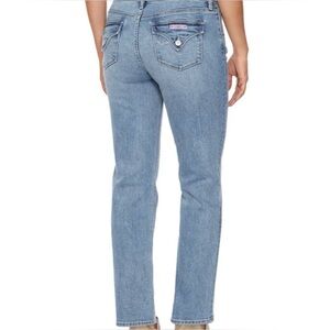 Hudson Mid-Rise Straight Leg Jeans Size 12 Icy Blue Wash Flap Pocket Classic